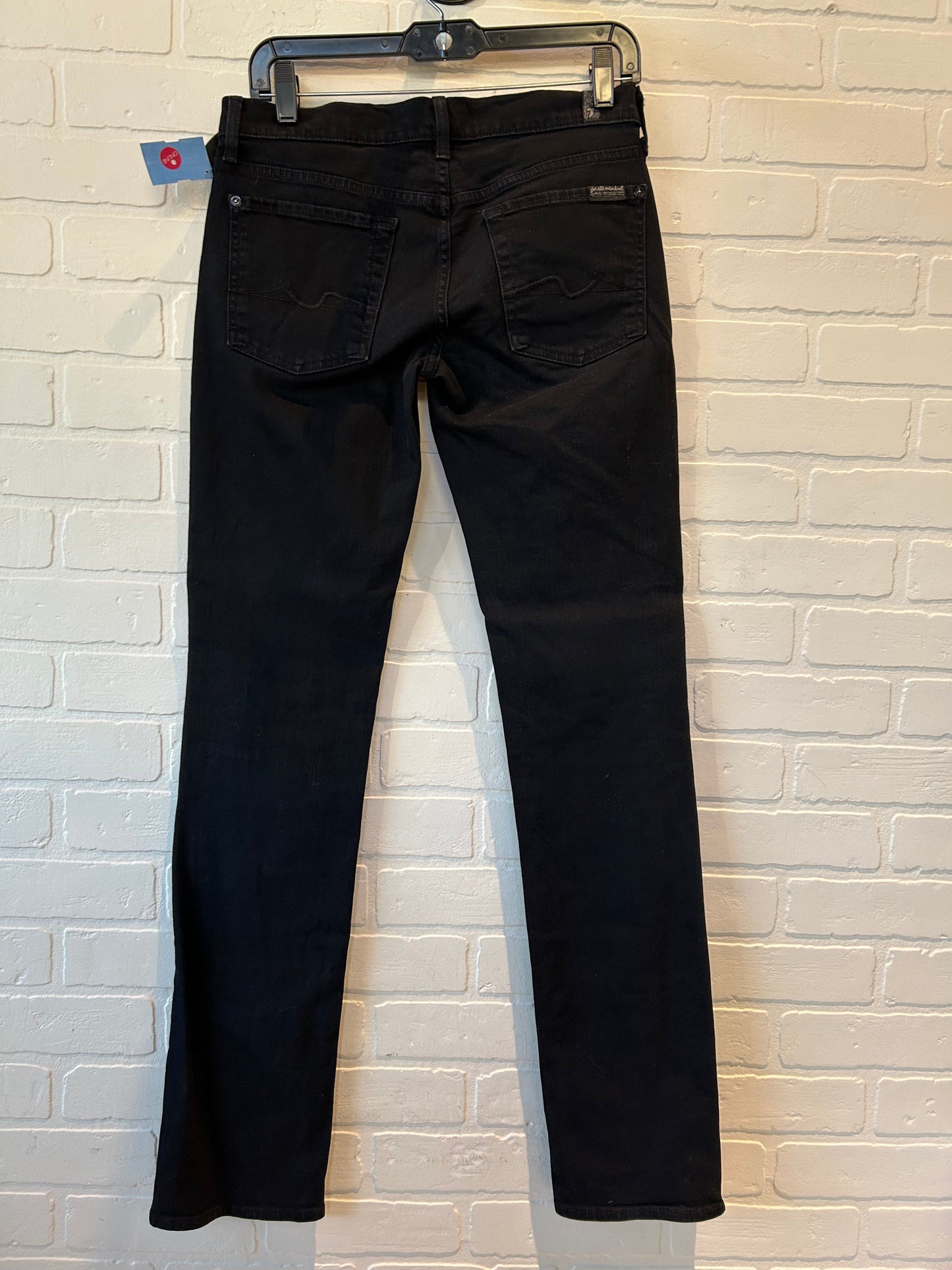 Jeans Straight By 7 For All Mankind In Black Denim, Size: 4