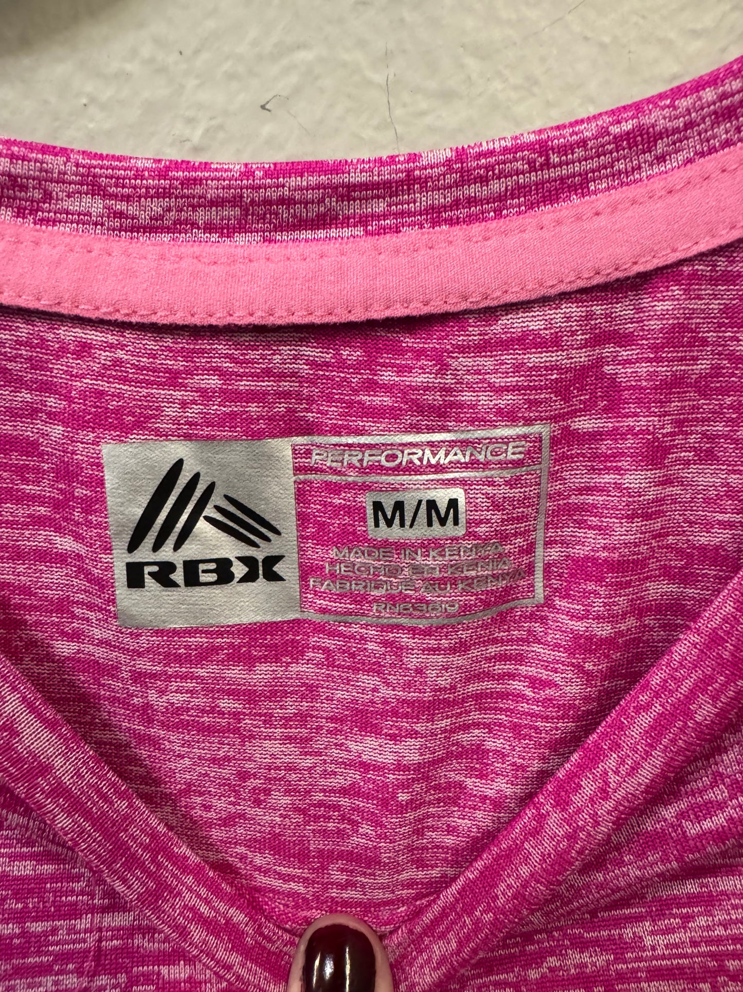 Athletic Top Long Sleeve Crewneck By Rbx In Pink, Size: M