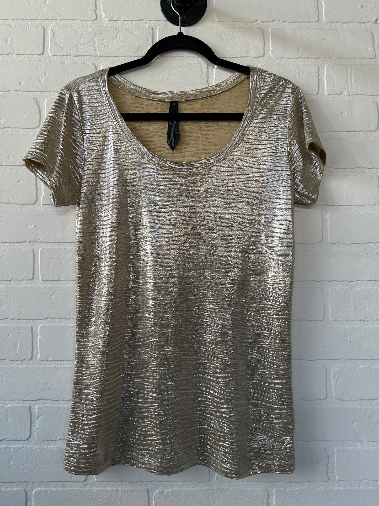 Top Short Sleeve By 7 For All Mankind In Gold, Size: M