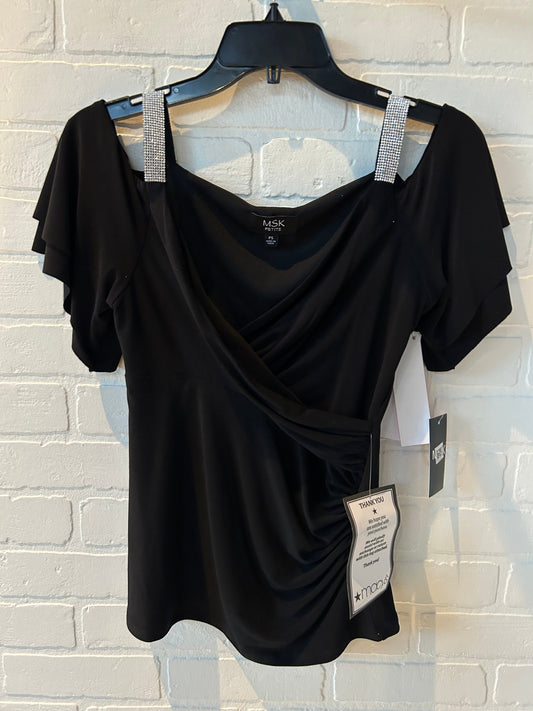 Top Sleeveless By Msk In Black & Silver, Size: Sp