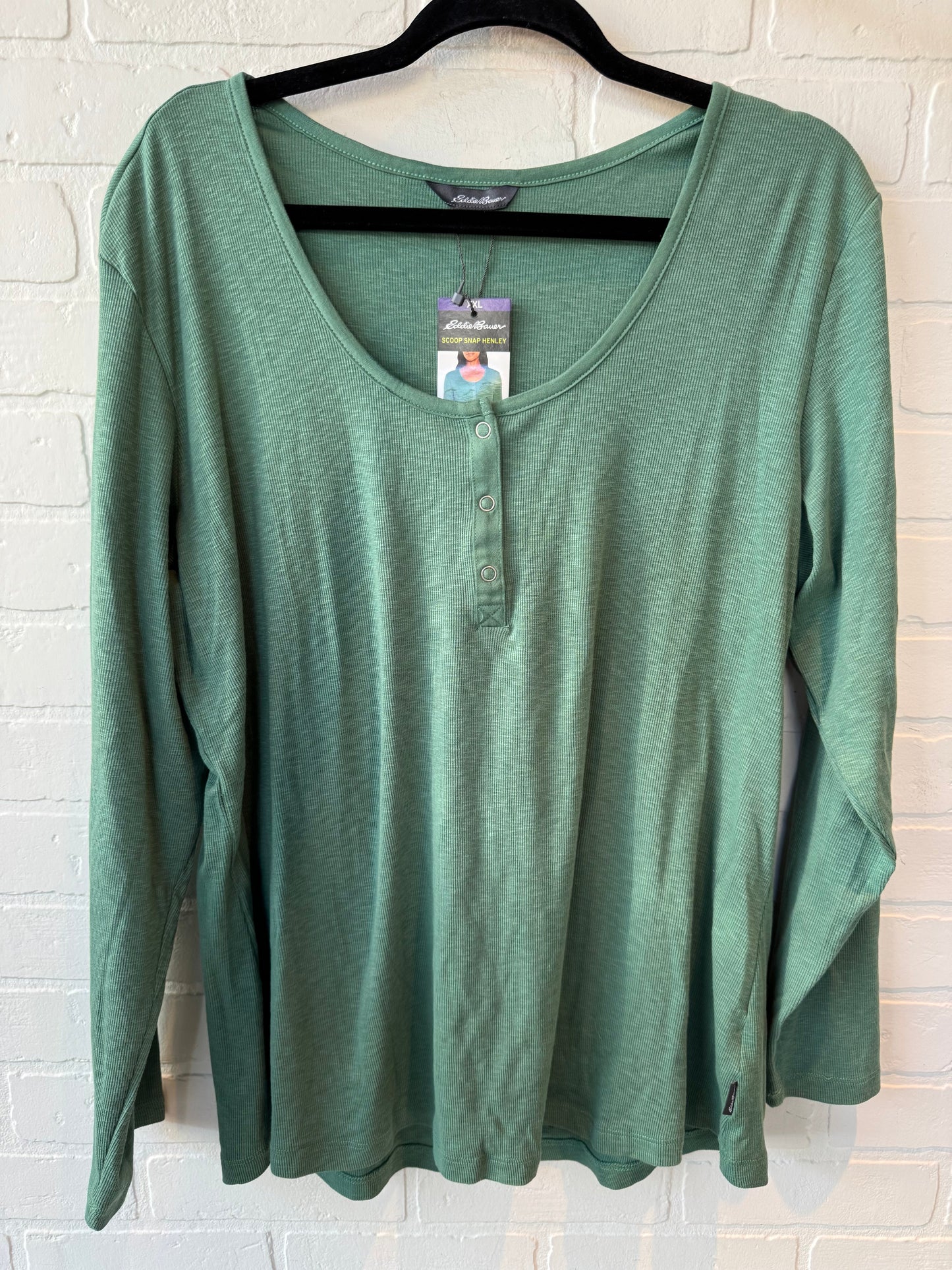 Top Long Sleeve By Eddie Bauer In Green, Size: Xxl