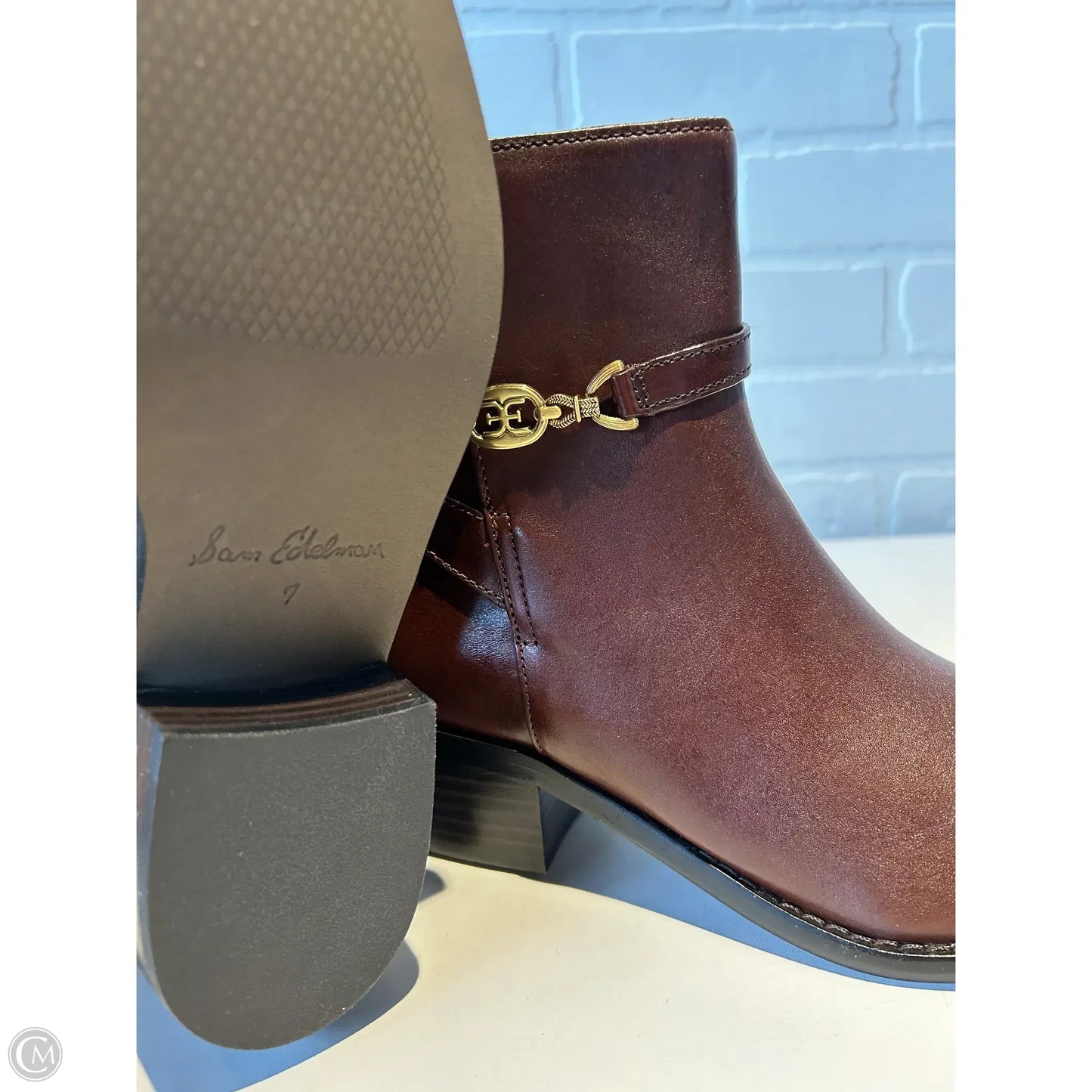 Boots Ankle Heels By Sam Edelman In Brown, Size: 7