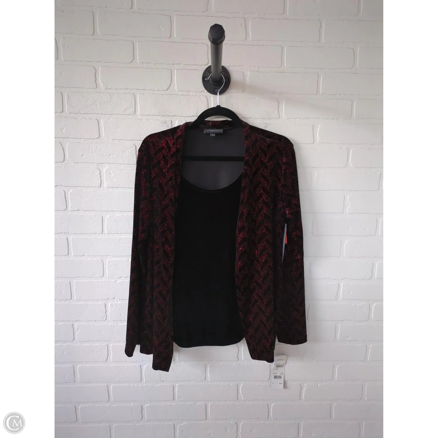 Cardigan By Elementz In Black & Red, Size: L