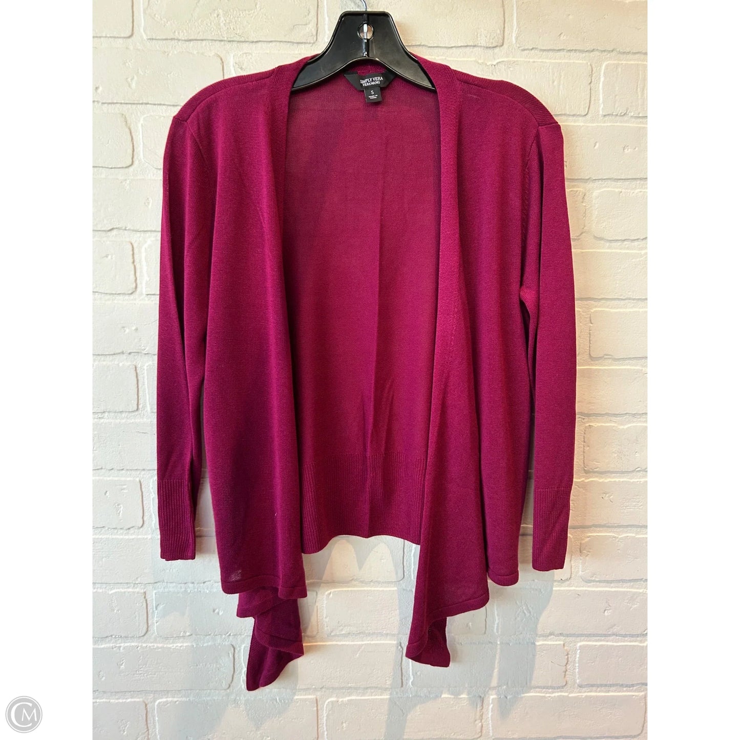 Sweater Cardigan By Simply Vera In Pink, Size: S