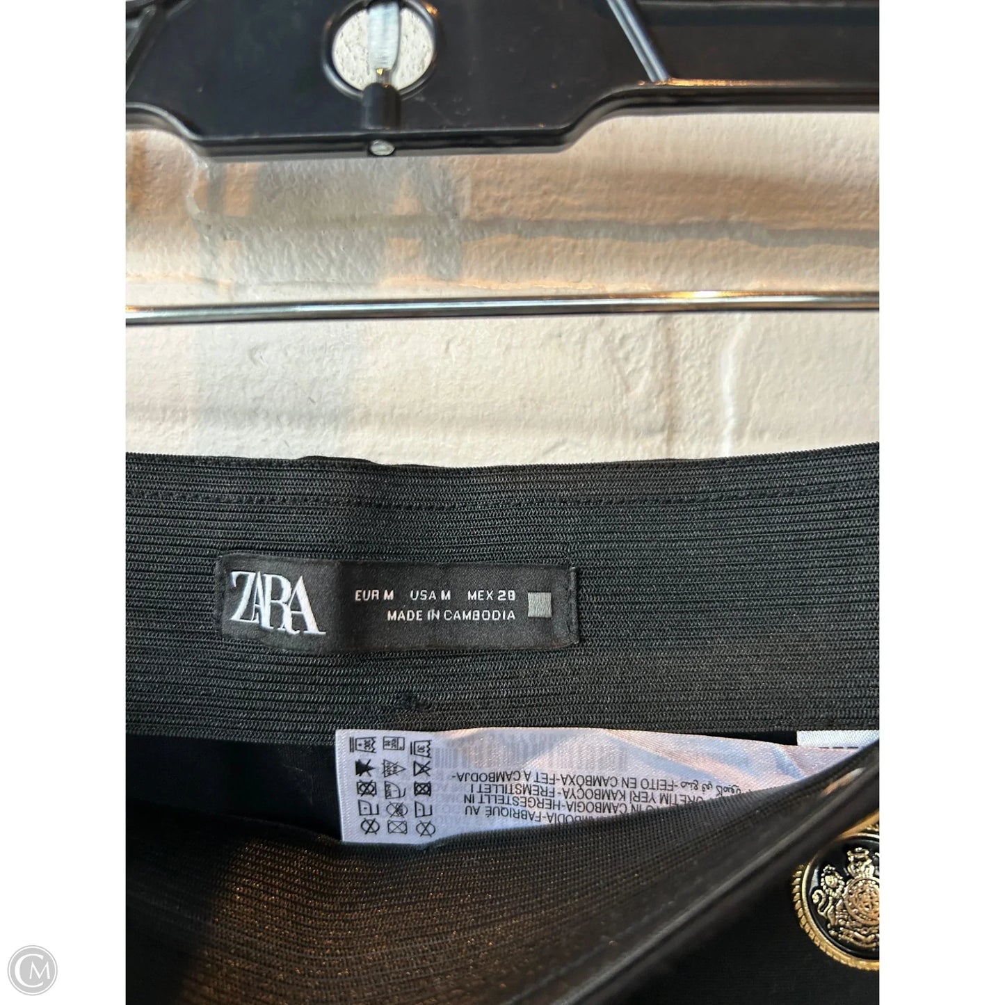 Pants Dress By Zara In Black & Gold, Size: 8