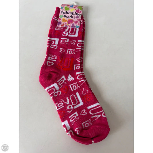 Socks By Clothes Mentor In Pink & White, Size: 0