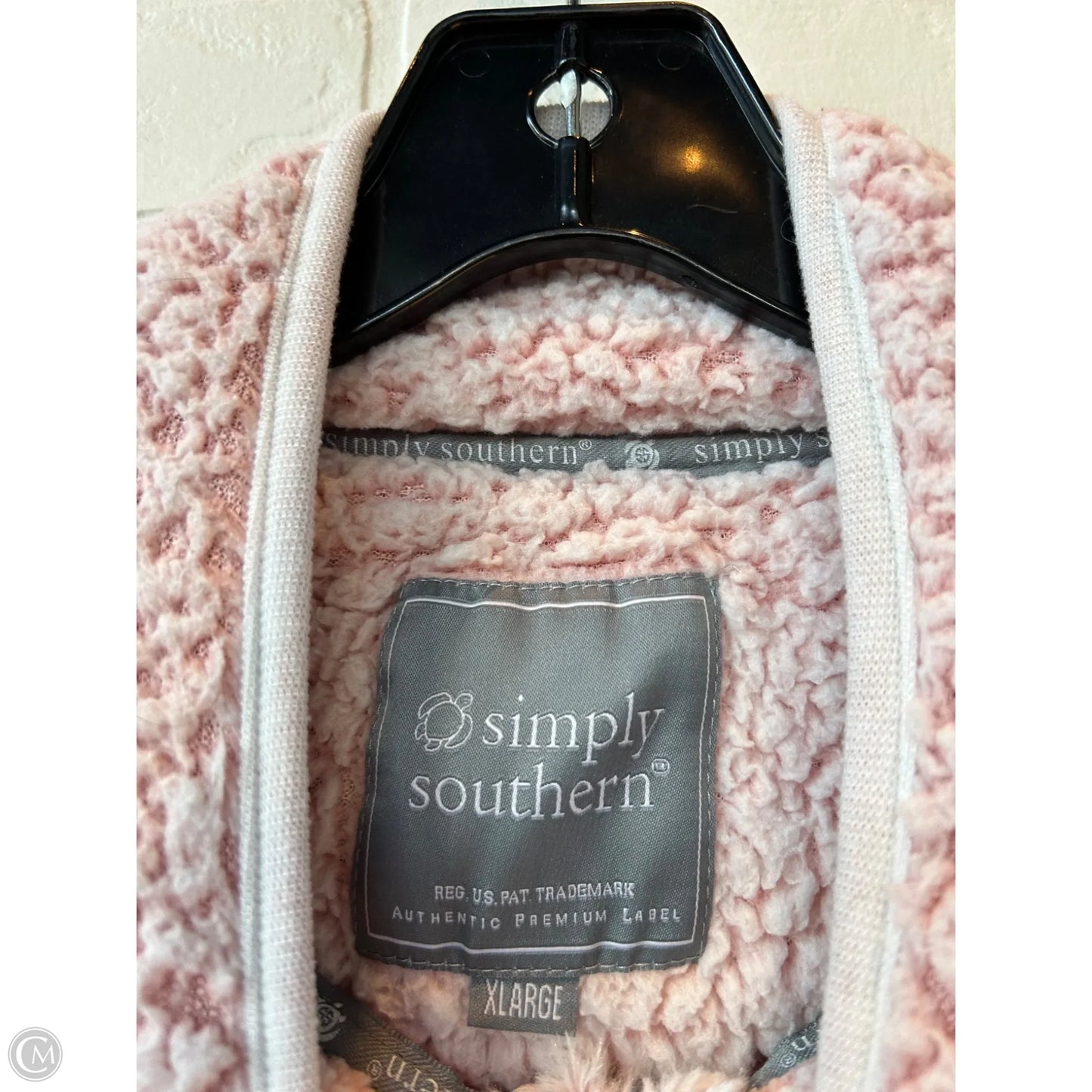 Jacket Fleece By Simply Southern In Pink, Size: Xl