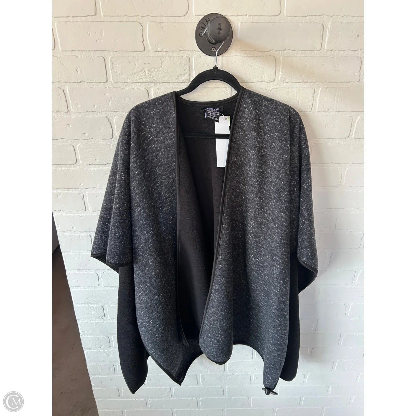 Poncho By Clothes Mentor In Black & Grey, Size: Osfm