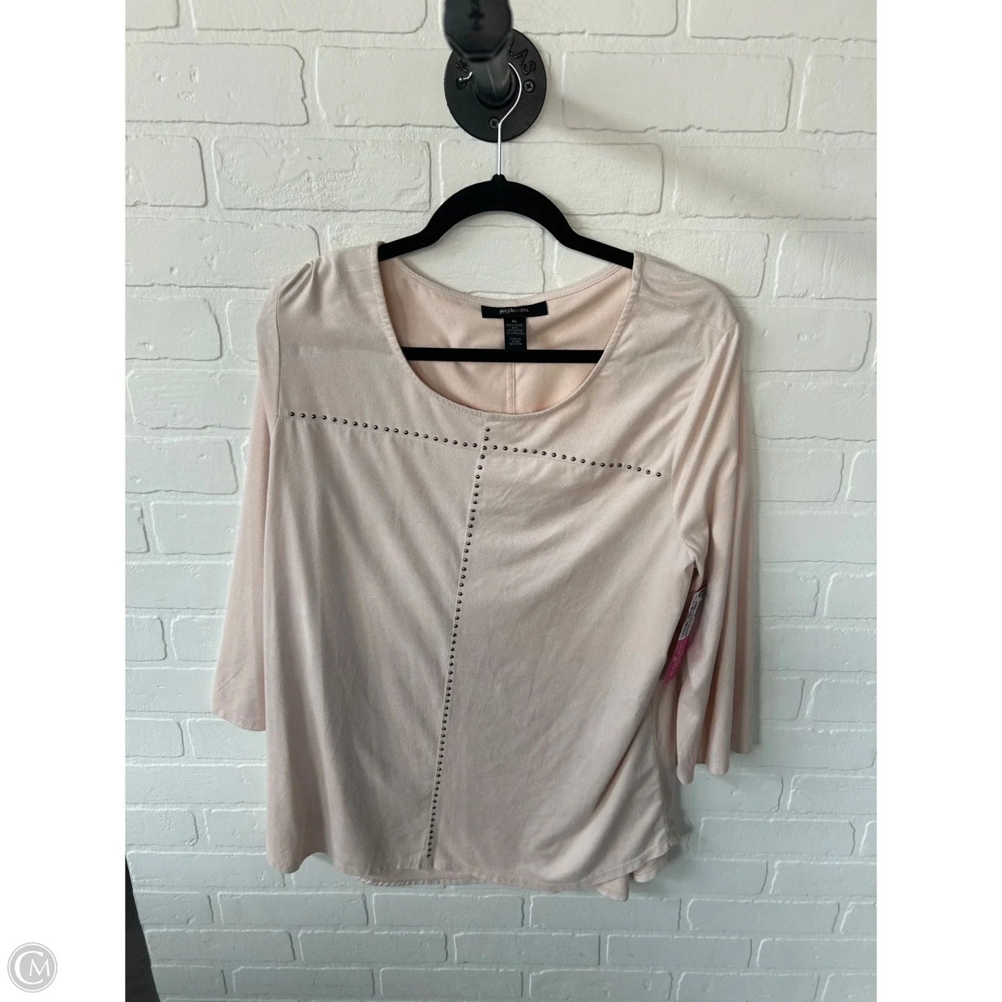 Top 3/4 Sleeve By Style And Company In Pink & Silver, Size: Xl