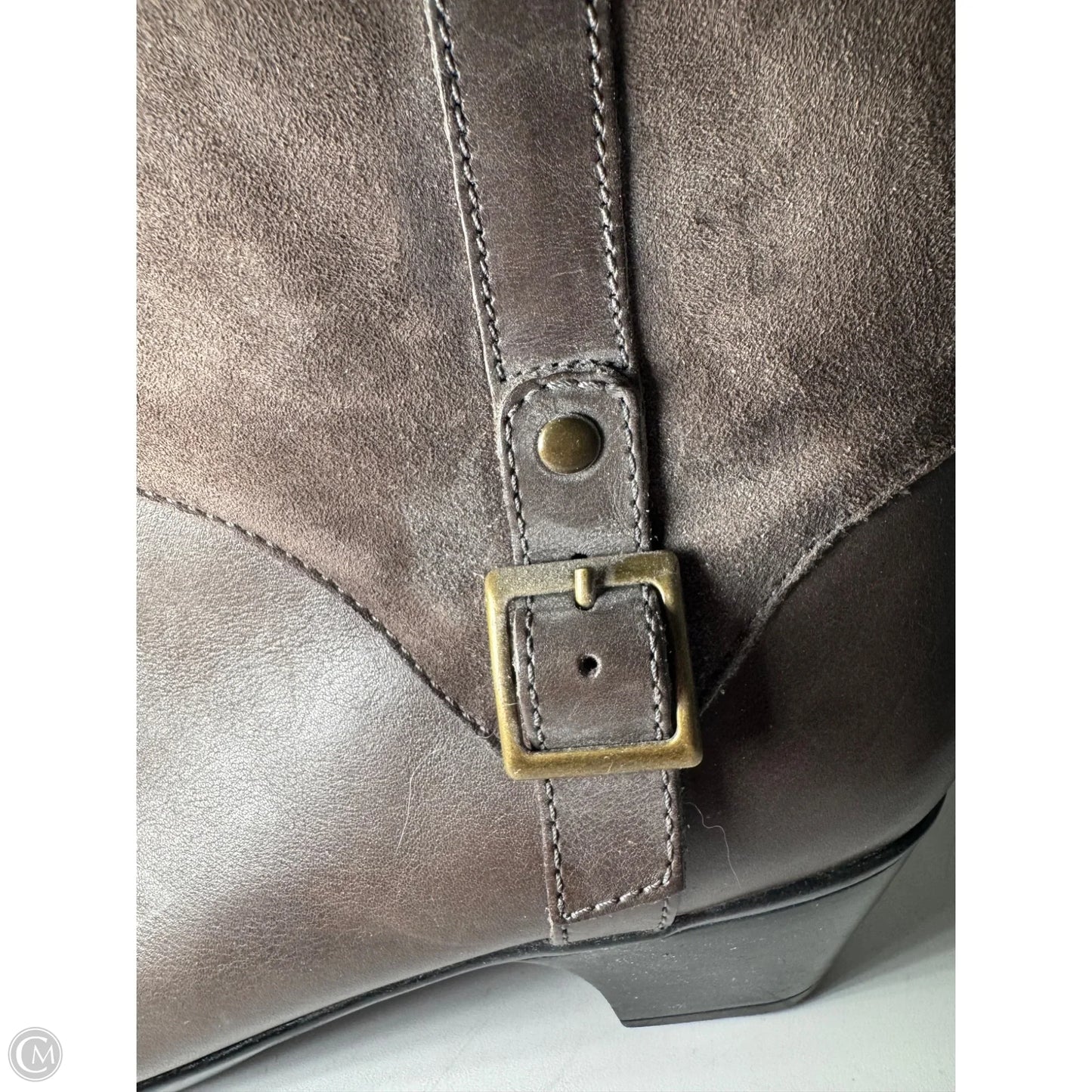 Boots Ankle Heels By Clarks In Grey, Size: 9