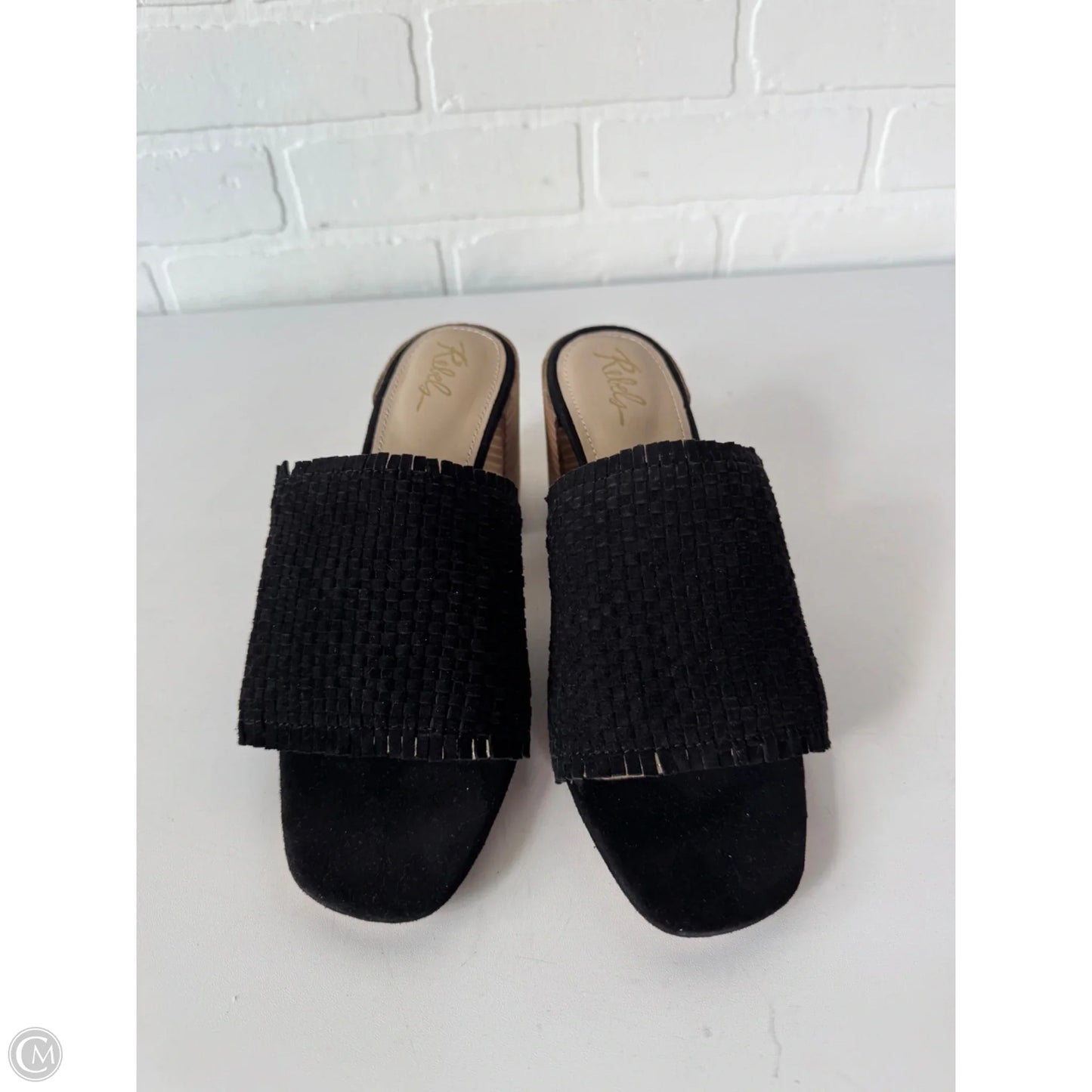 Sandals Heels Block By Rebel In Black, Size: 9