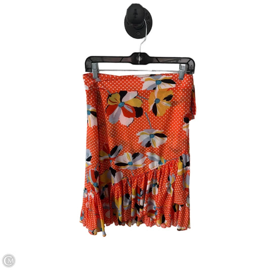 Skirt Mini & Short By Cabi In Orange & White, Size: 8