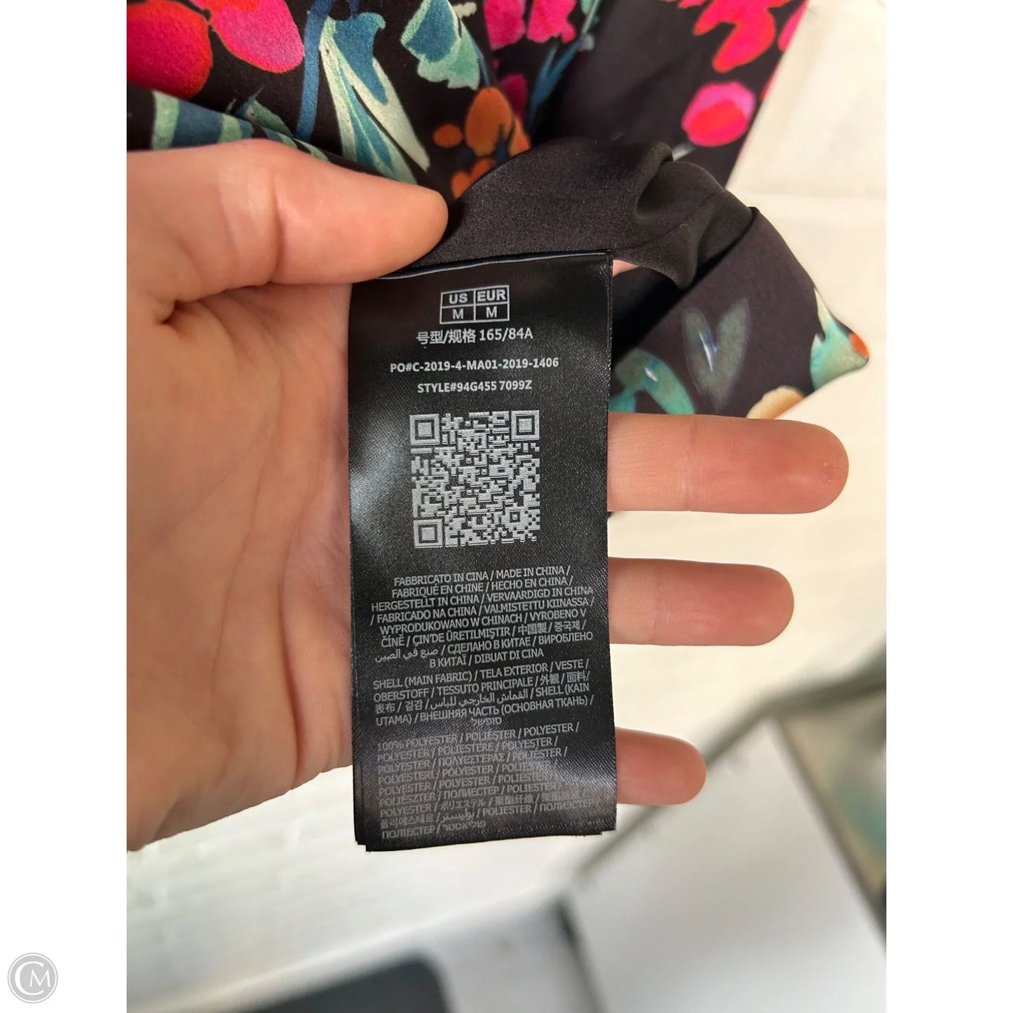 Top Long Sleeve By Guess In Black & Green, Size: M