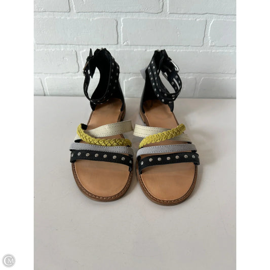 Sandals Flats By Frye In Black & Yellow, Size: 9.5