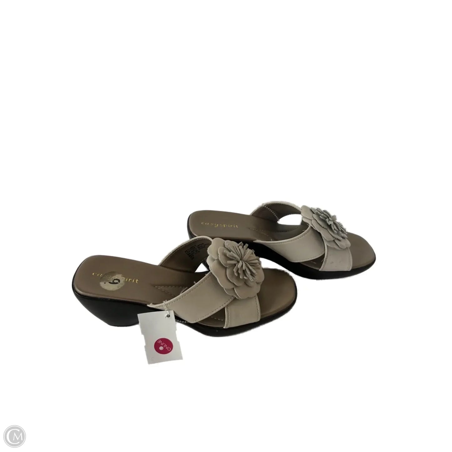 Sandals Heels Wedge By Easy Spirit In Cream, Size: 6