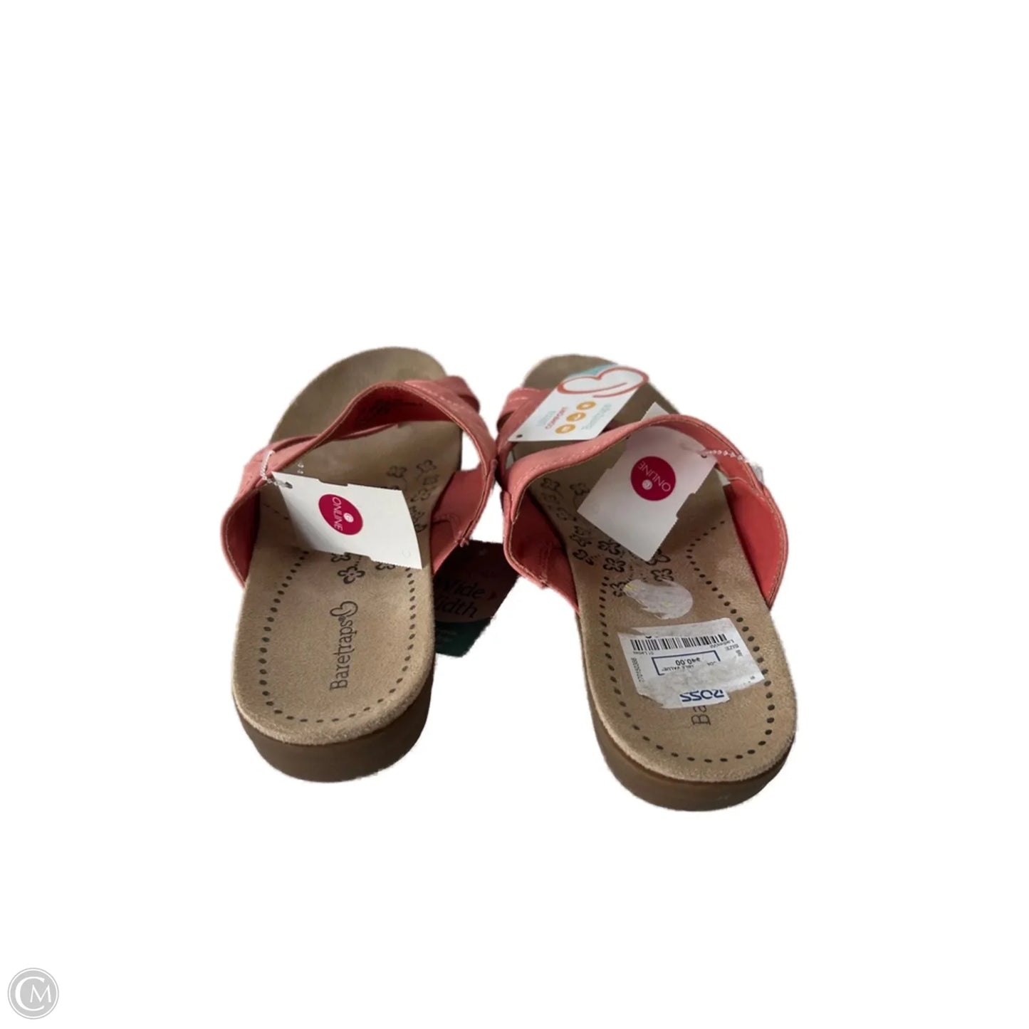 Sandals Heels Wedge By Bare Traps In Peach, Size: 9