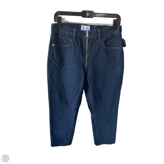 Jeans Straight By Frame In Blue Denim, Size: 10