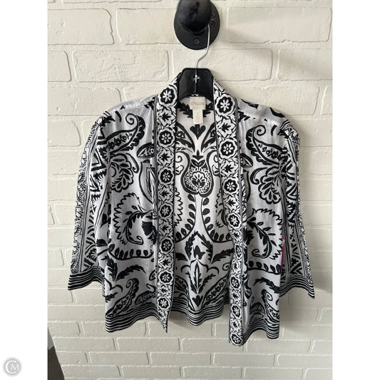 Kimono By Chicos In Black & White, Size: M