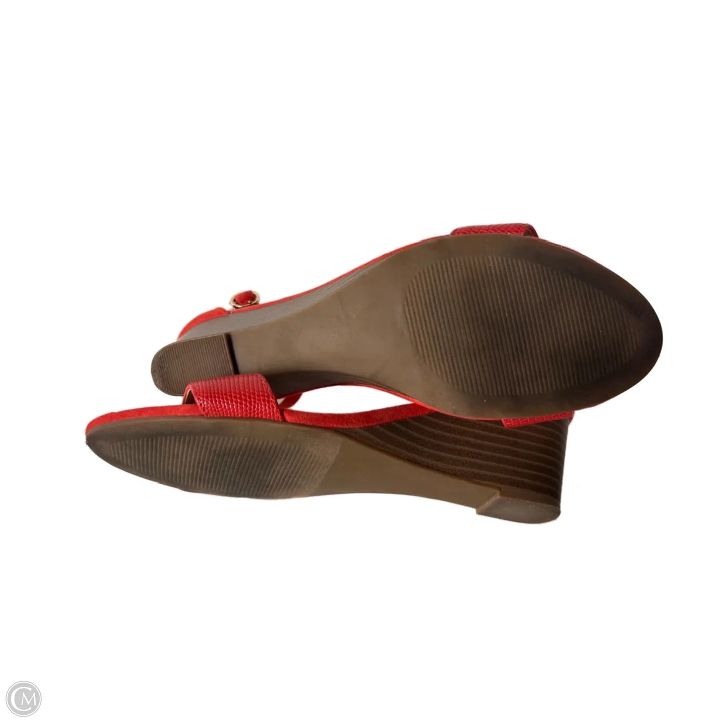 Sandals Heels Wedge By Ann Taylor In Orange, Size: 7