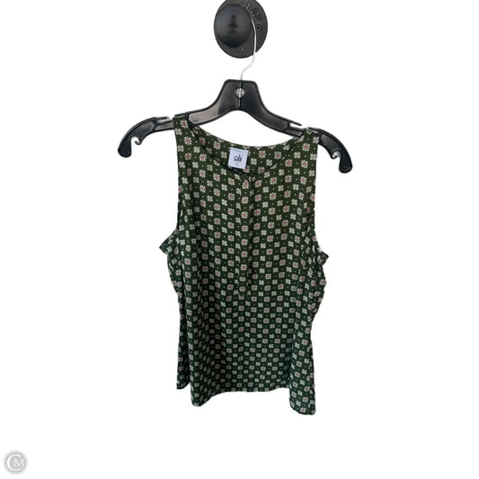 Top Sleeveless By Cabi In Green & Orange, Size: S