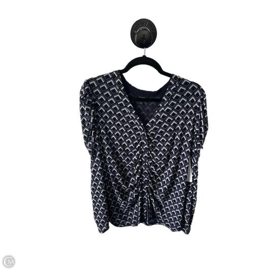 Top Long Sleeve By Halogen In Blue & White, Size: 2x