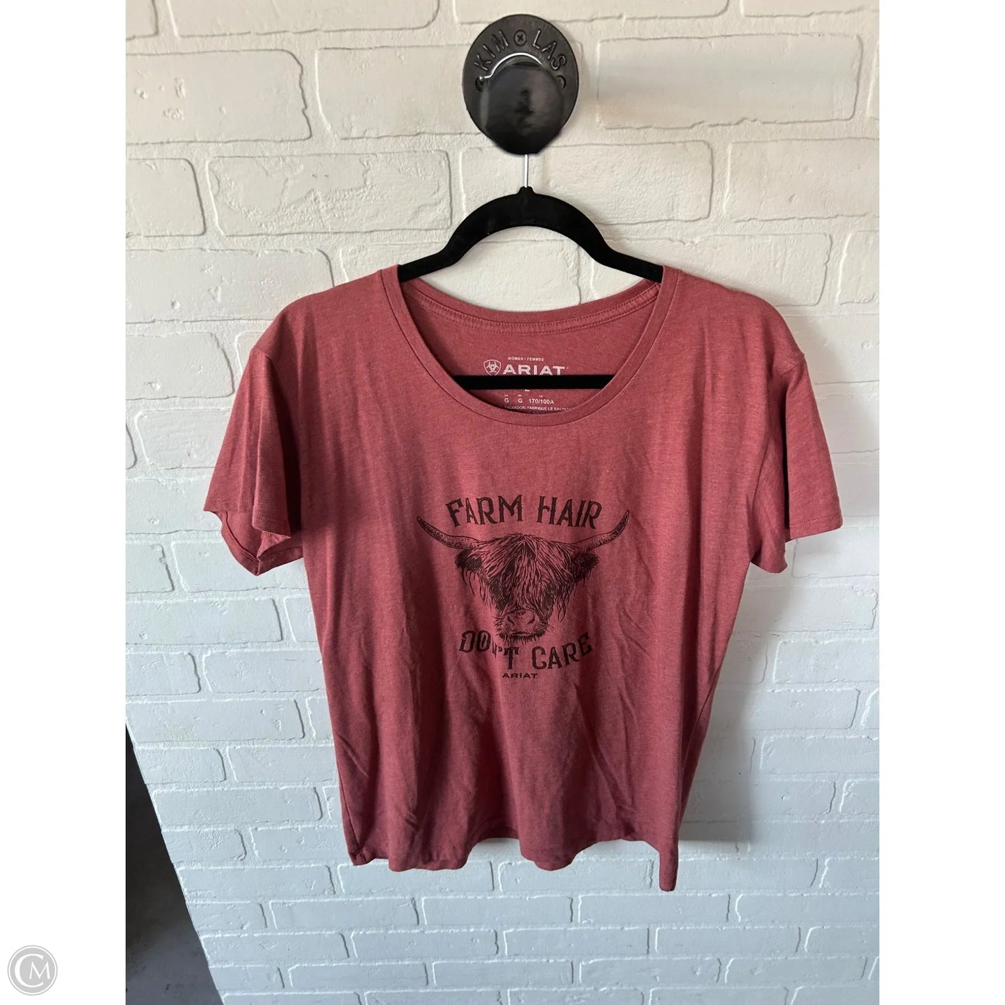 Top Short Sleeve Basic By Ariat In Red, Size: L