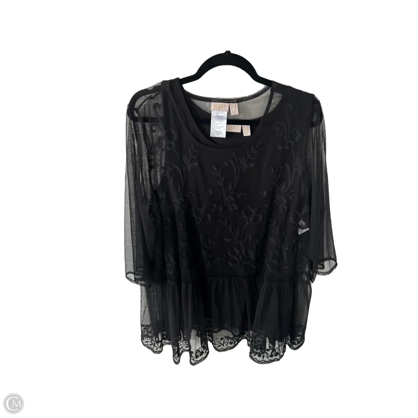 Top 2pc Long Sleeve By Logo In Black, Size: 2x