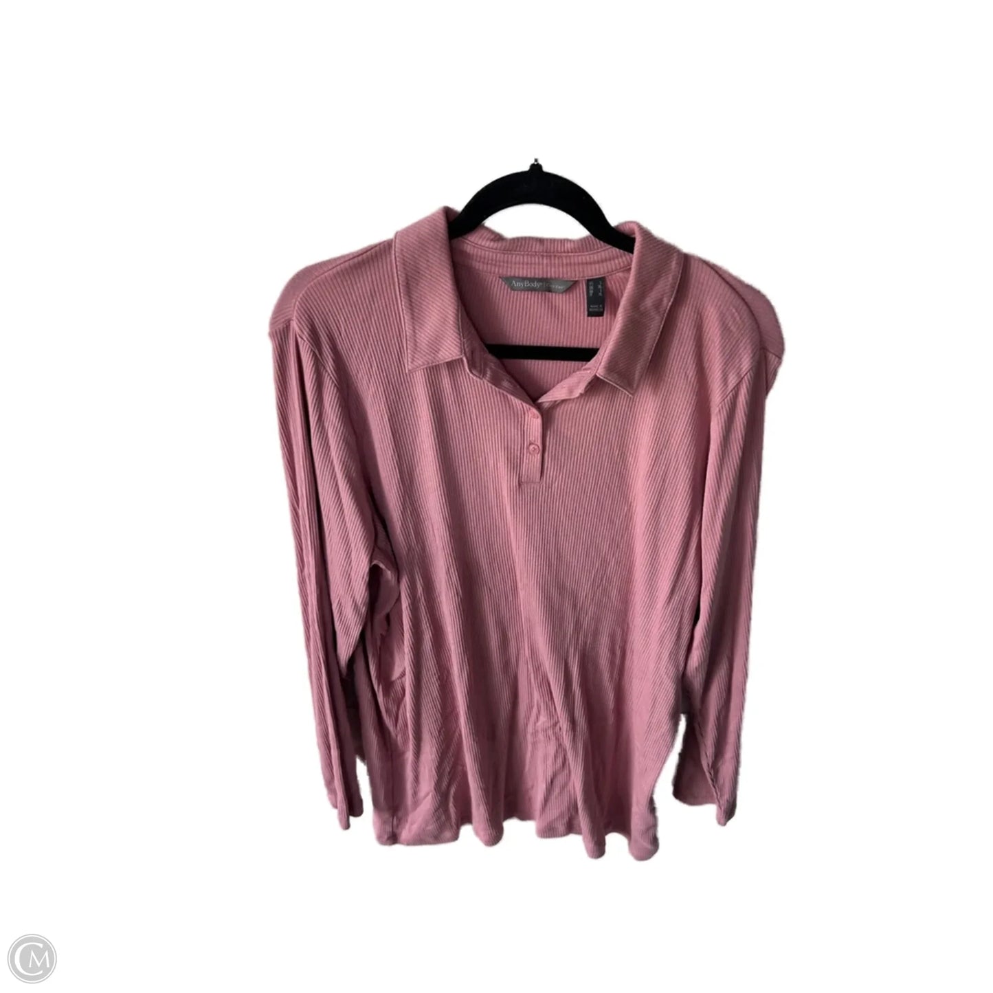 Top Long Sleeve By Any Body In Pink, Size: L