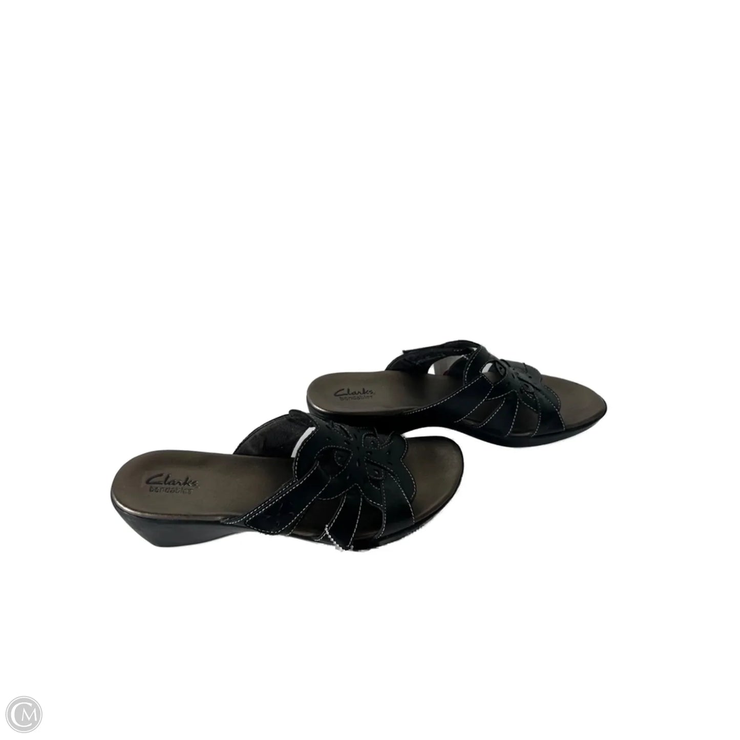 Sandals Heels Wedge By Clarks In Black, Size: 11