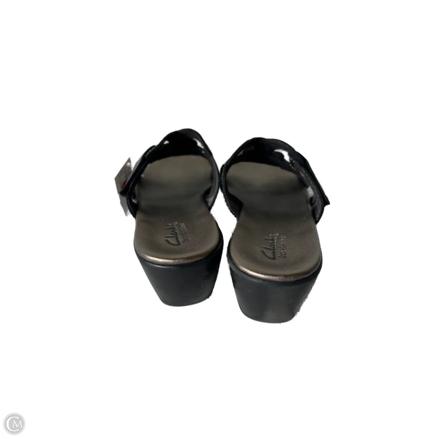 Sandals Heels Wedge By Clarks In Black, Size: 11