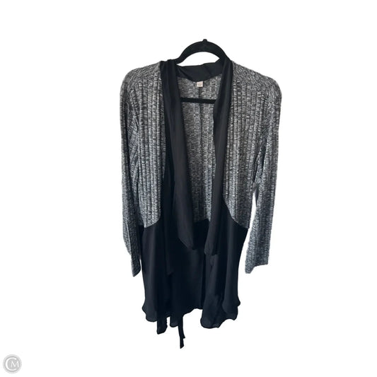 Sweater Cardigan By Logo In Black & White, Size: Xl