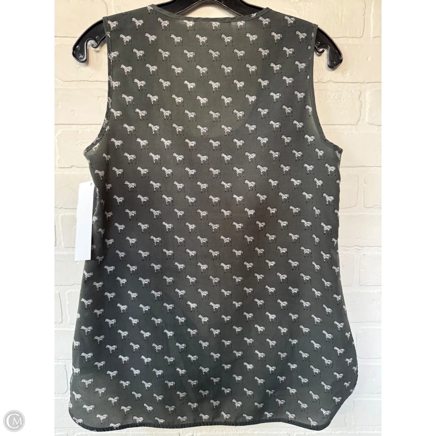 Top Sleeveless By Philosophy In Green & White, Size: S