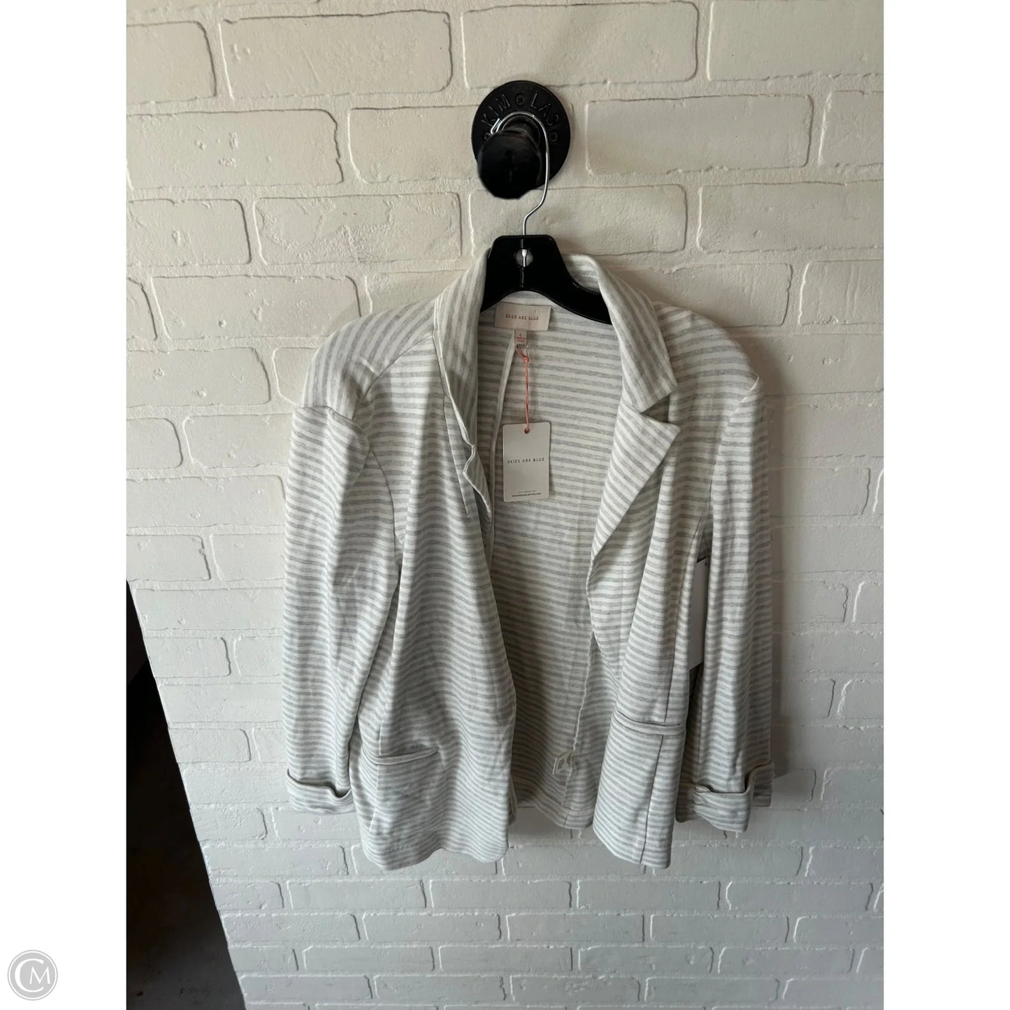 Blazer By Skies Are Blue In Grey & White, Size: L