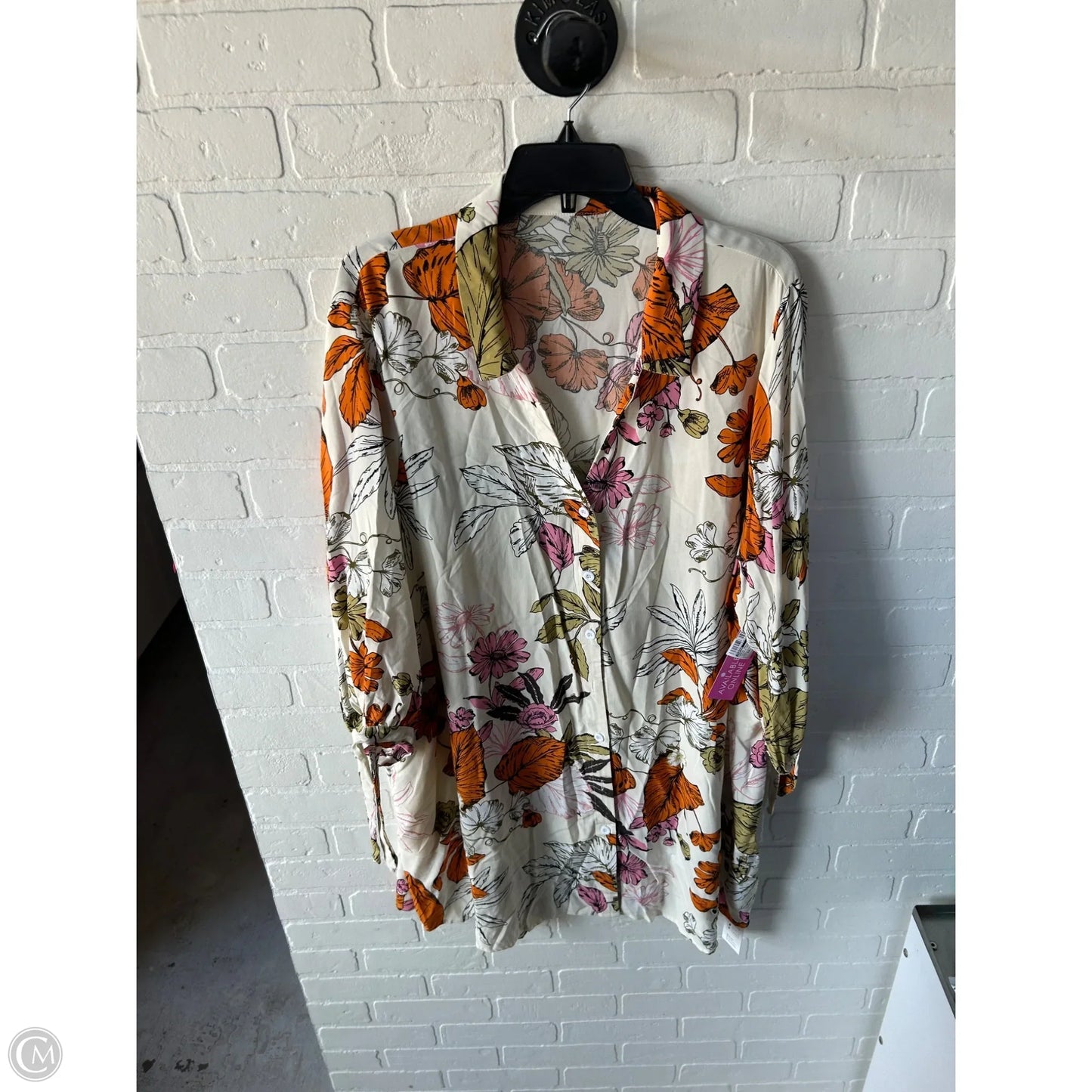 Dress Casual Midi By Cupshe In Cream & Orange, Size: Xxl