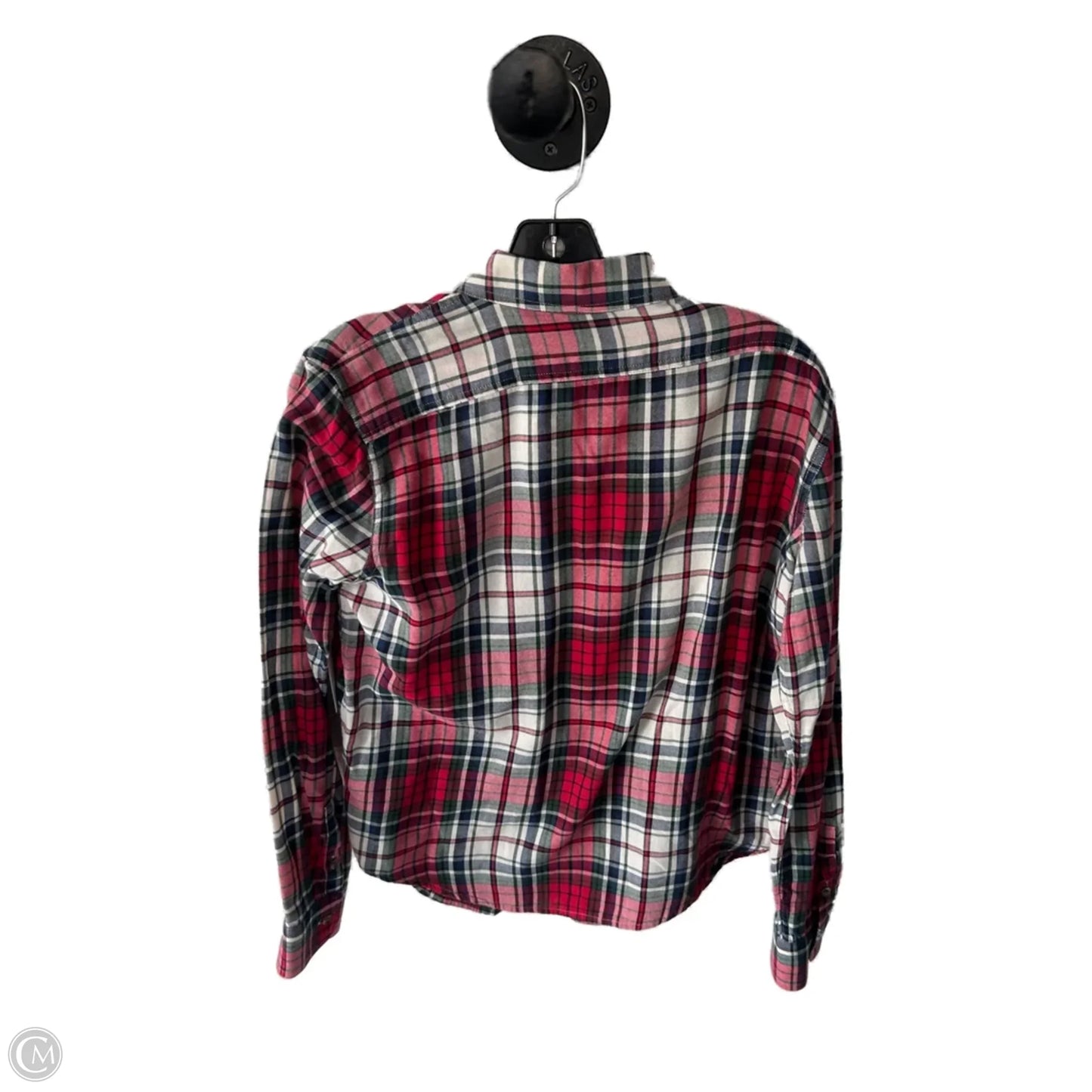 Top Long Sleeve By Chaps In Blue & Red, Size: Lp