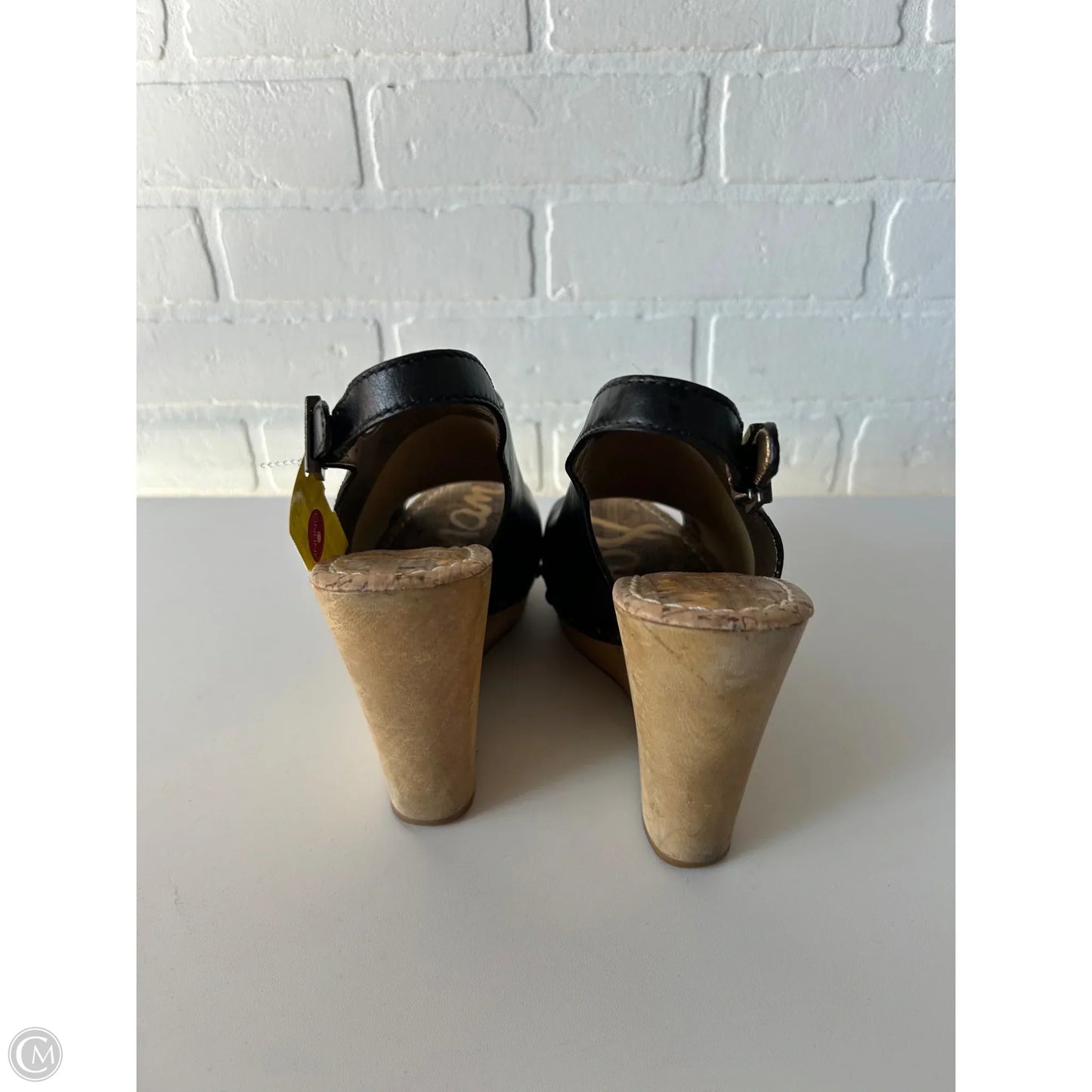 Sandals Heels Wedge By Sam Edelman In Black & Tan, Size: 8.5