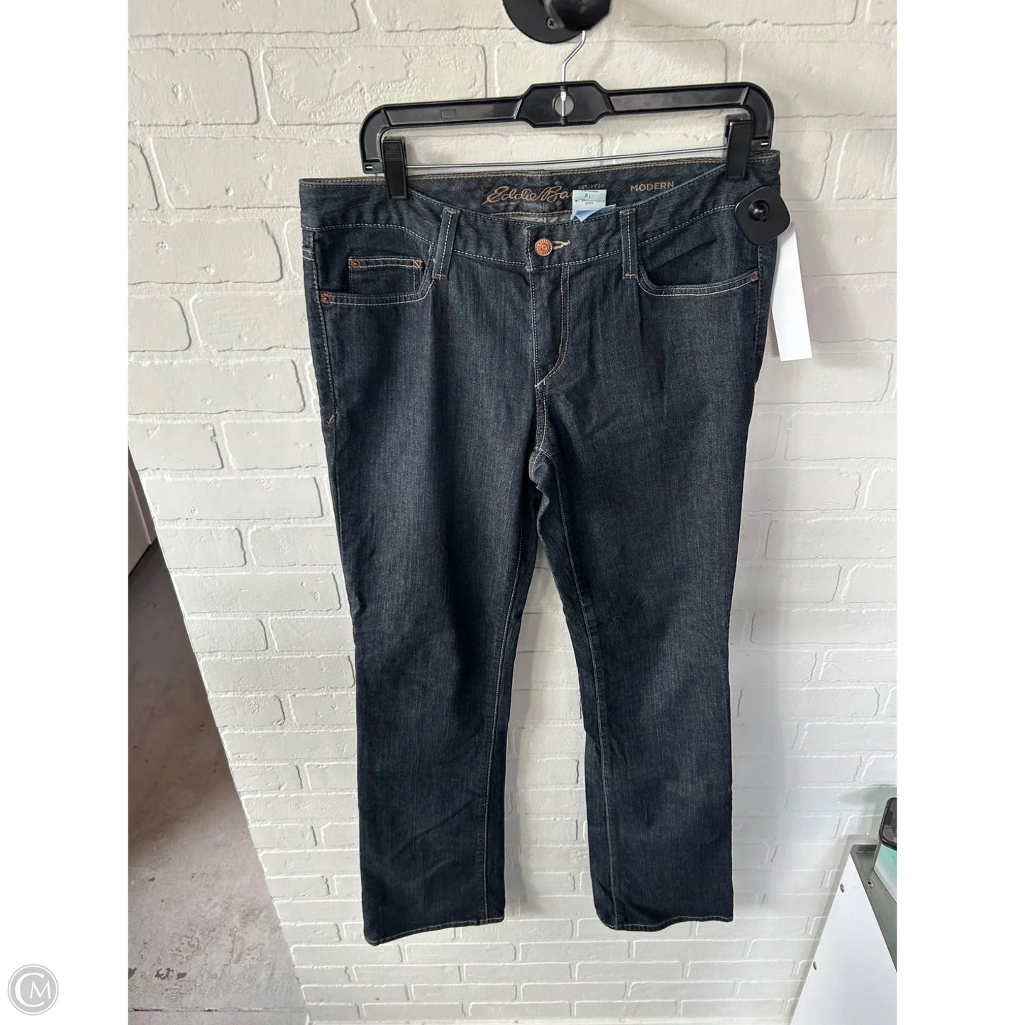 Jeans Boot Cut By Eddie Bauer In Blue Denim, Size: 8l