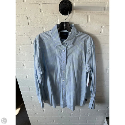 Top Long Sleeve Designer By Facconnable In Blue & Green, Size: L