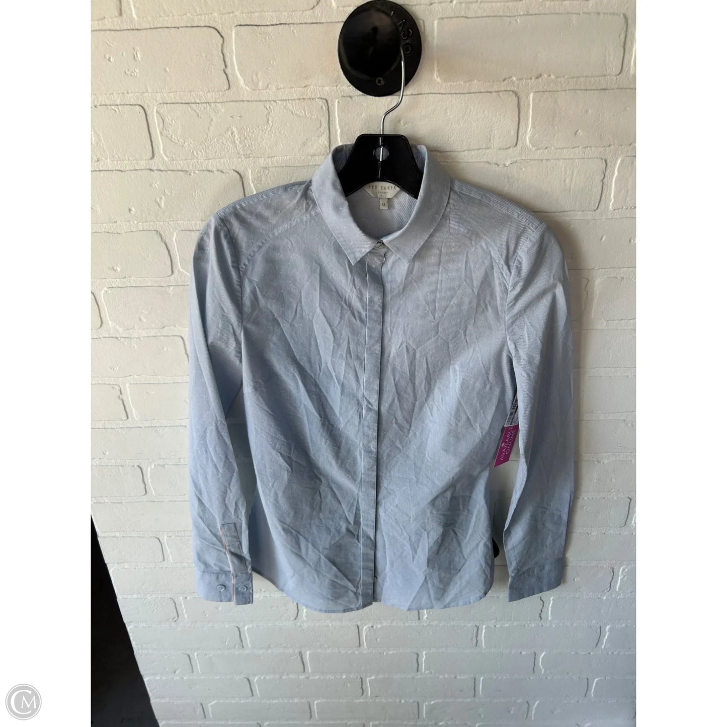 Top Long Sleeve By Ted Baker In Blue, Size: Xs