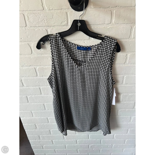 Top Sleeveless By Apt 9 In Black & White, Size: L