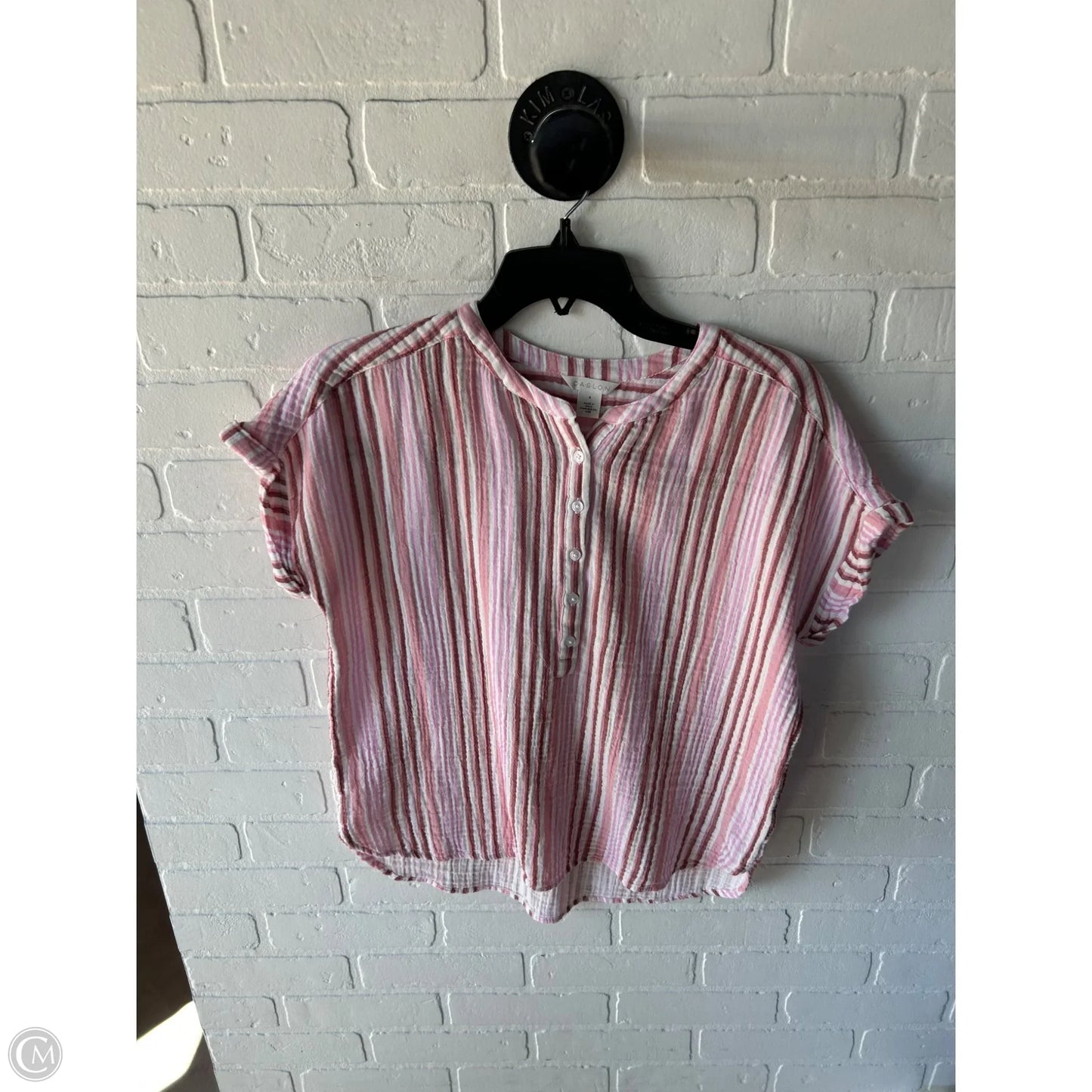 Top Short Sleeve By Caslon In Pink & Red, Size: S