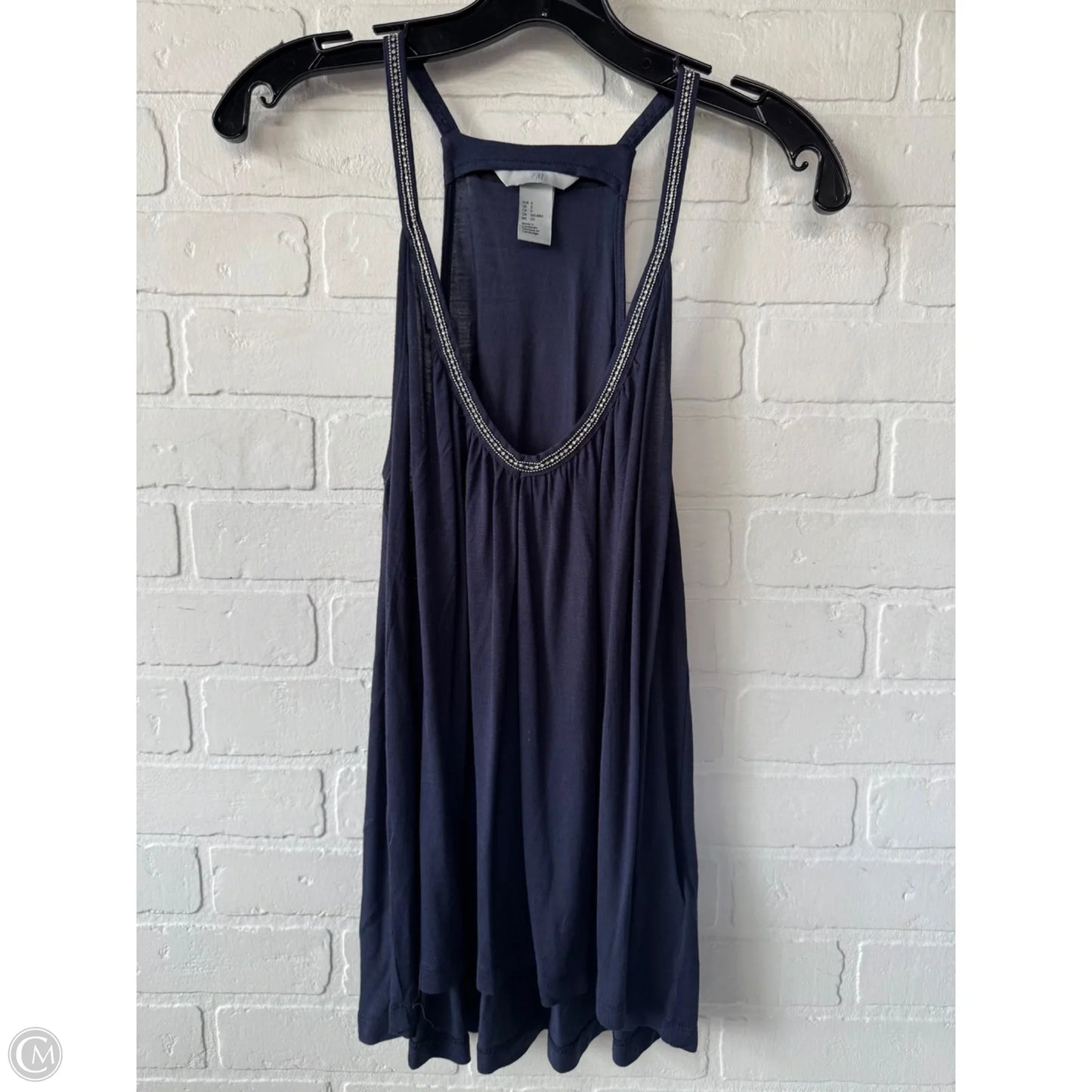 Top Sleeveless By H&m In Blue & Silver, Size: S