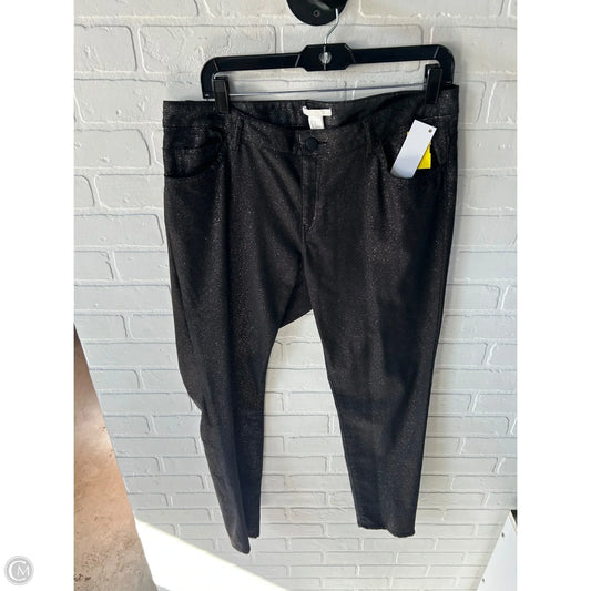 Jeans Skinny By H&m In Black & Silver, Size: 14