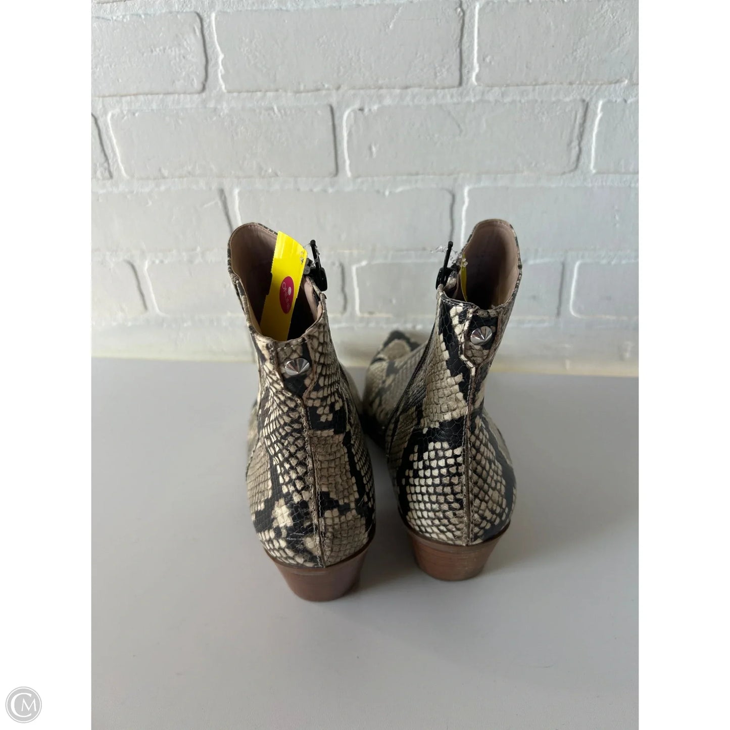 Boots Ankle Heels By Aldo In Snakeskin Print, Size: 11