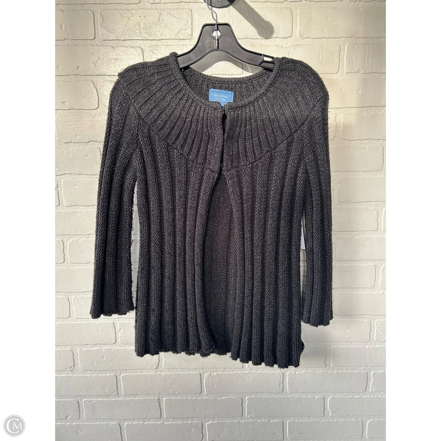 Sweater Cardigan By Simply Vera In Grey, Size: S