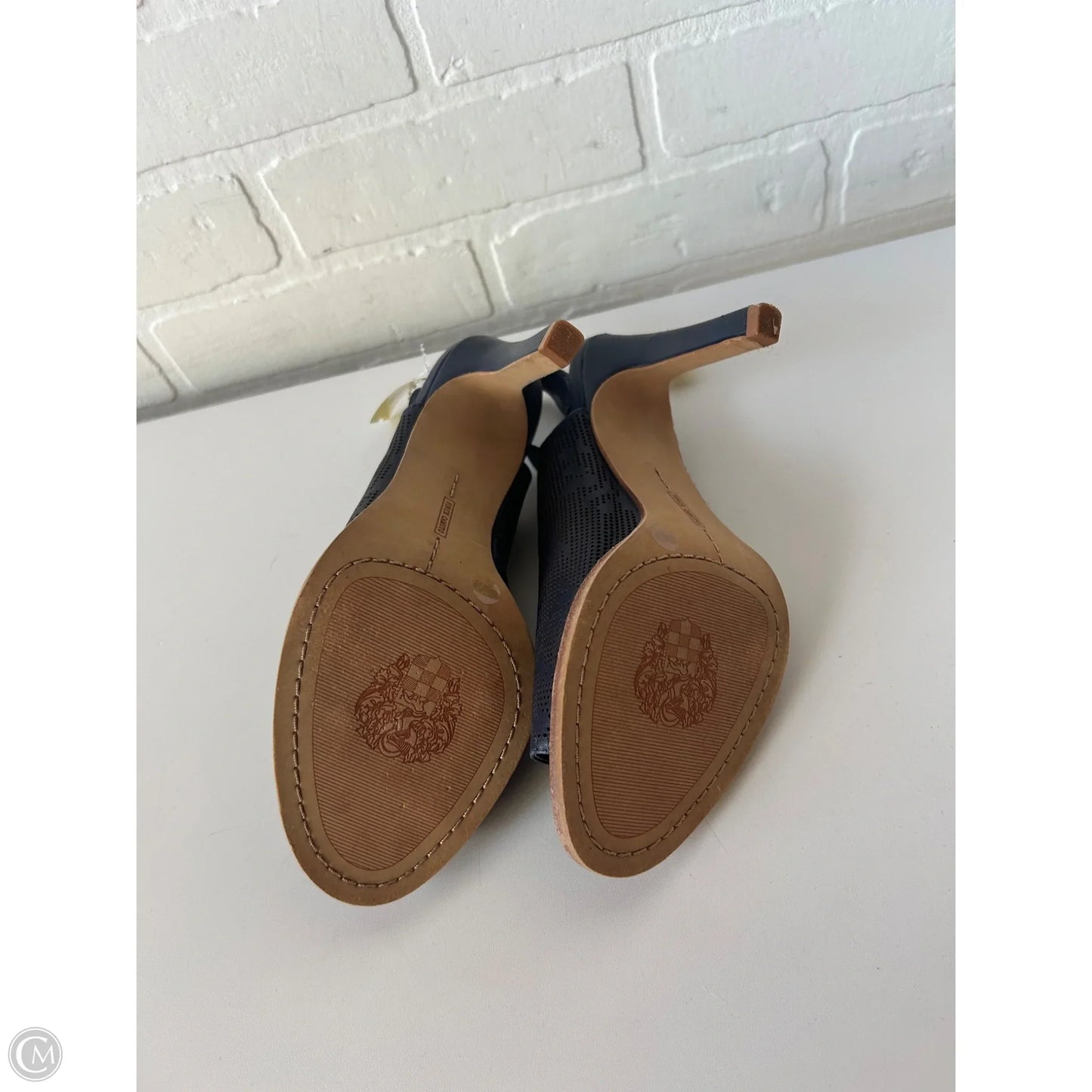 Sandals Heels Stiletto By Vince Camuto In Navy, Size: 8.5