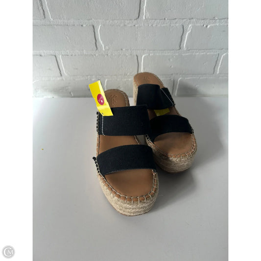Sandals Heels Wedge By Splendid In Black & Tan, Size: 7