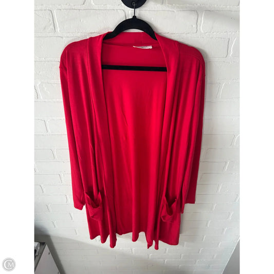 Cardigan By Zenana In Red, Size: 2x