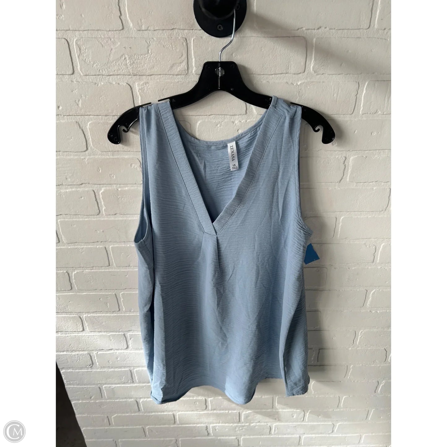 Top Sleeveless By Zenana In Blue, Size: 1x