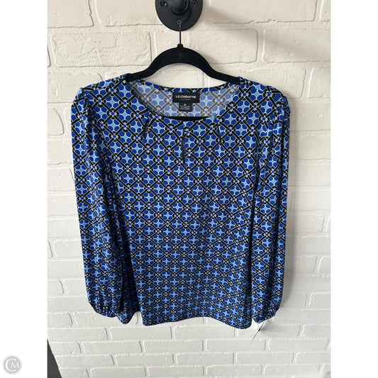 Top Long Sleeve By Liz Claiborne In Black & Blue, Size: M